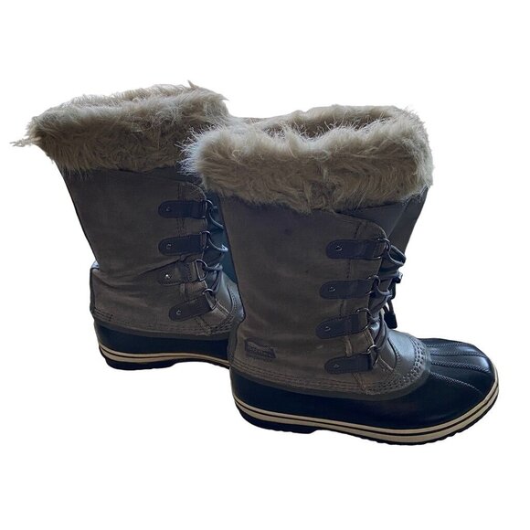 Sorel NY1858-052 Joan of Arctic Gray Fur Lined Winter Snow Boots Women's 7 - Picture 1 of 8